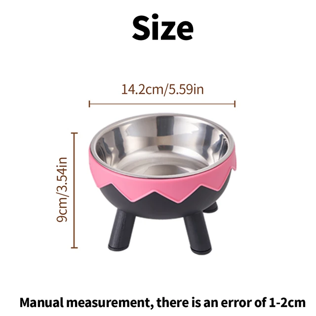 A colorful dopamine pet bowl Fashion feeding large capacity stainless steel dog bowl drinking water neck cat bowl egg shell high 2