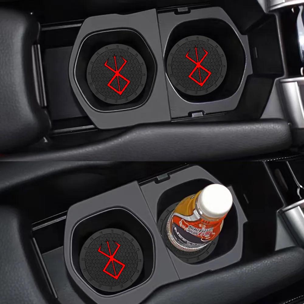 Cup Holder Coasters Car Coaster Pads for Car 1 / 2PCS 66MM DIY Anime Sticker Anti Slip Mat Car Water Cup Slot Car Coaster Decoration Interior Accessories Auto Styling