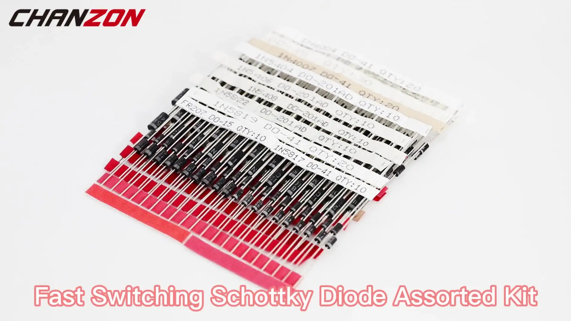 Diode Assortiment Kit, 100st 10 Waarden Gelijkrichter Diode Met Doorzichtige Doos 1n4001~1n4007, 1n5817~1n5819