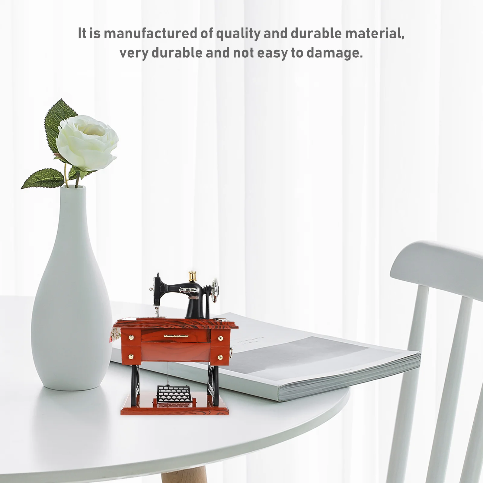 Sewing Machine Music Box Musical Vintage Basket Valentine's Day Supplies Gift Decorate 3