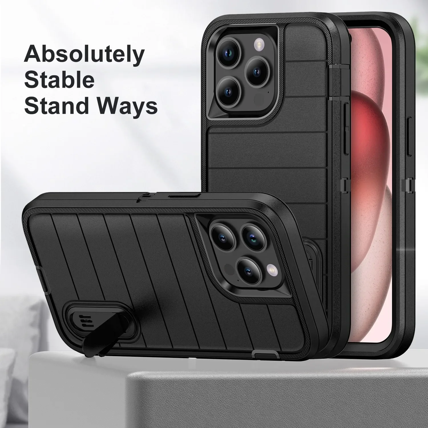 Heavy Duty Shock Absorption Full Body Protective Silicone Rubber Phone Case