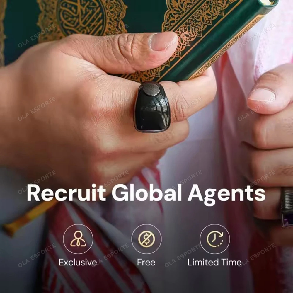 Electronic Tasbih Counter Weslamic Itasbih Zikr Ring Digital Counting Accessory for Prayers, Up to 9999 Counts Waterproof 2025