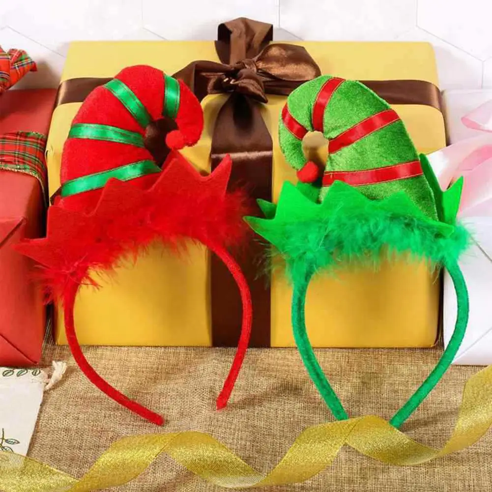 

Delicate Headband Skin-friendly Handmade Head Hoop Christmas Santa Elf Hat Headband