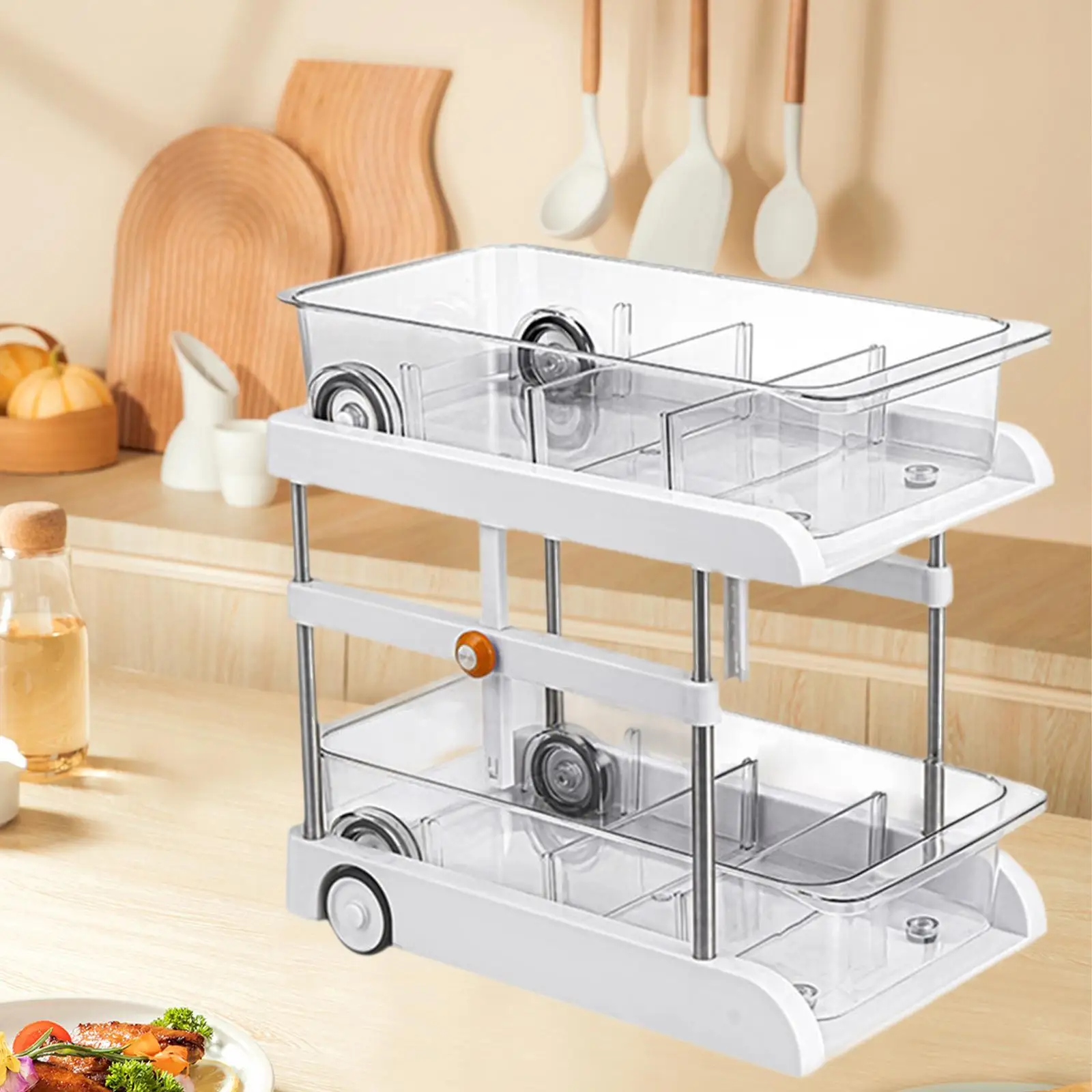 Bathroom Under Cabinet Organizer Shelf with Dividers Multifunctional for Office Removable Drawer Height Adjustable 20.5-41cm