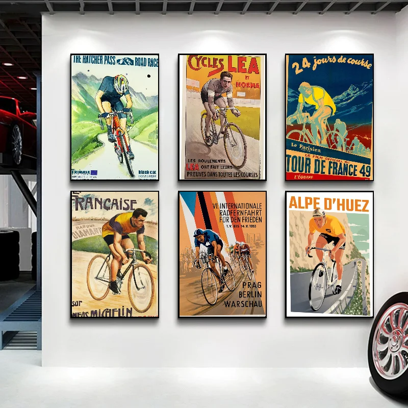 

Retro Mountain Bike Poster Music posters, home decor, coffee art wall decorations