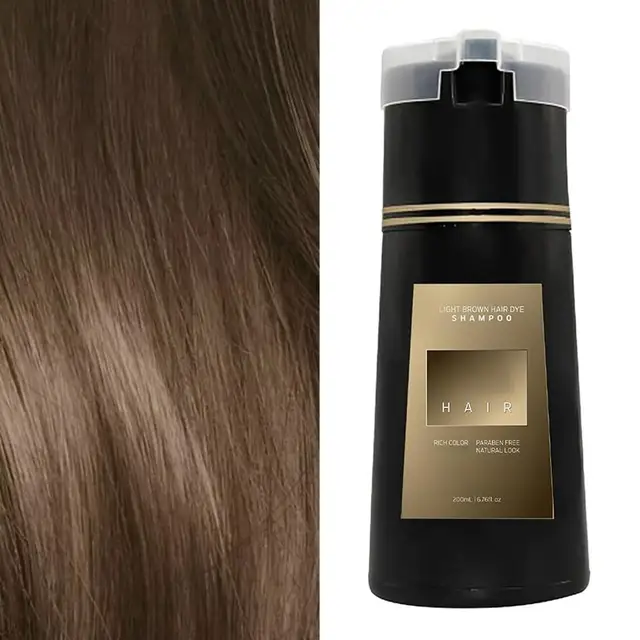 200ML Hair Coloring Shampoo Dye Shampoo For Covering Gray White Shampoo Black Brown Purple Hair Colouring Shampoo Hair Care