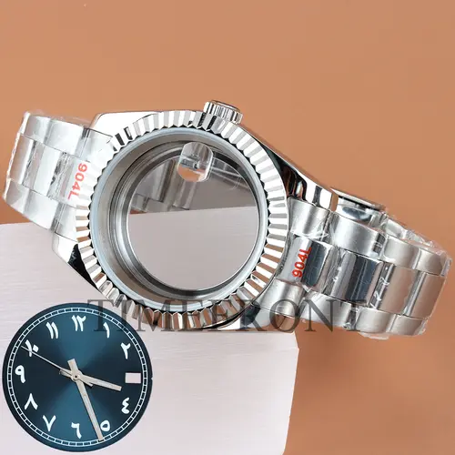 Silver/Black 36mm 39mm nh35 Watch Case with pink Sunburst Dial and Hands For Datejust NH35 NH36 Movement Waterproof Oyster Strap - Image 17