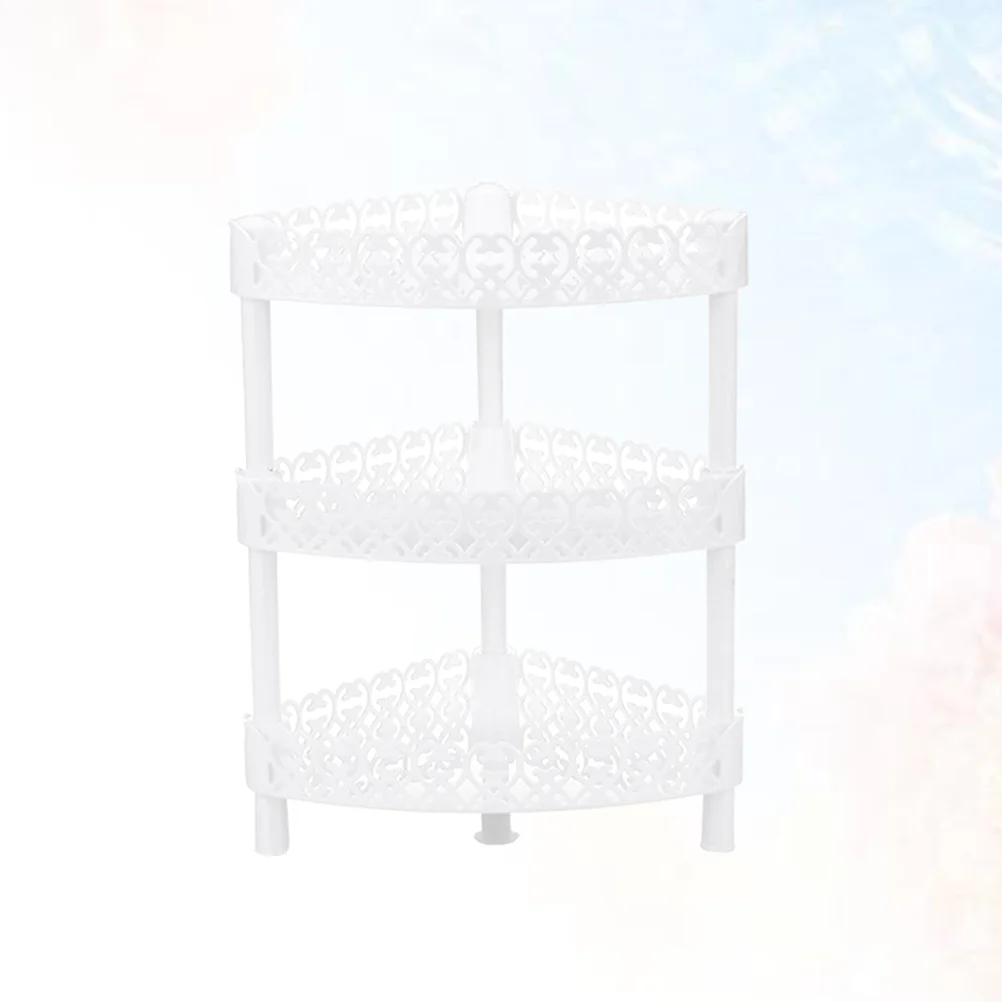 

Bathroom Three Layer Plastic Storage Shelves Rack Basket Corner Shelf Organizer Desk Stand Rack Bathroom Shelves for Home