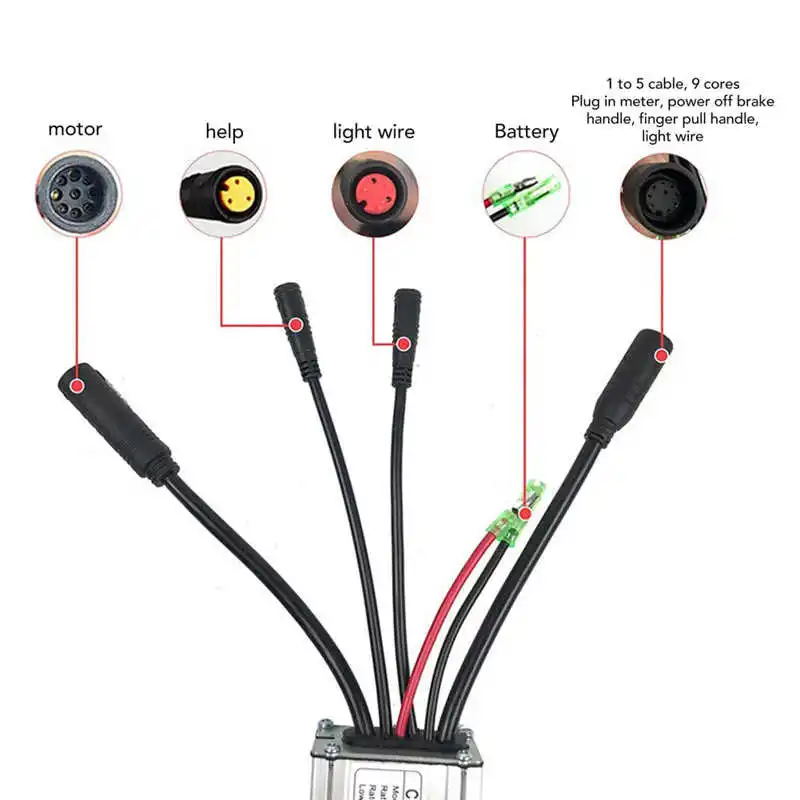 36V/48V 15A Electric Bike Controller with Waterproof LCD3/LCD4/LCD5/LCD7C Panel Meter E-Bike KT-Controller Conversation Kit