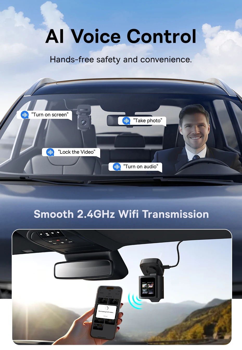 VD1 4K Dash Cam Front UHD Car Camera Night Vision Built-in GPS ADAS Car DVR 140F