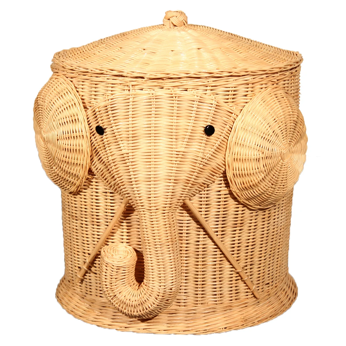 Rattan Art Elephant Hotel Towel Storage Basket Sundries Toy Storage Handmade Woven Basket Room Dirty Clothes Organizing Basket 2