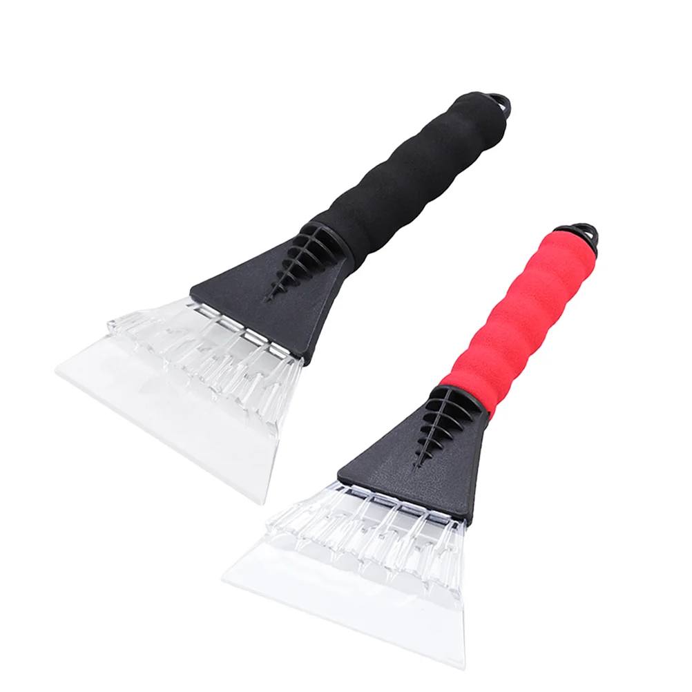 

2 Pcs Black and Red Snow Car Snow Scraper Ice Cleaner Snow Cleaner For Windshield With Rubber Sleeve