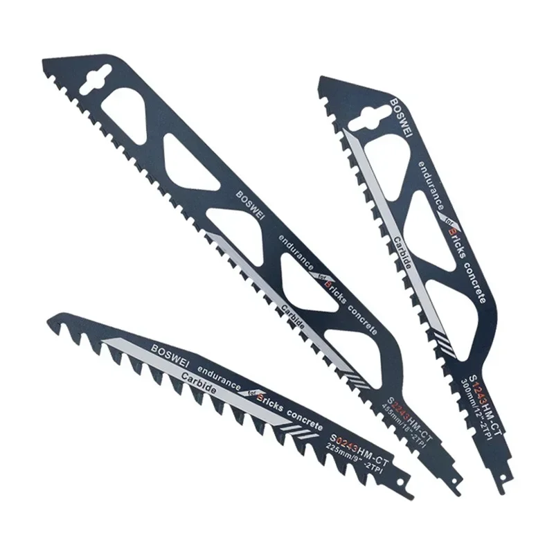 Hard Alloy Reciprocating Saw Blade Carbide Alloy Reciprocating Saber Saw Bubble Brick Concrete Stone Demolition Cutting Tool 1PC