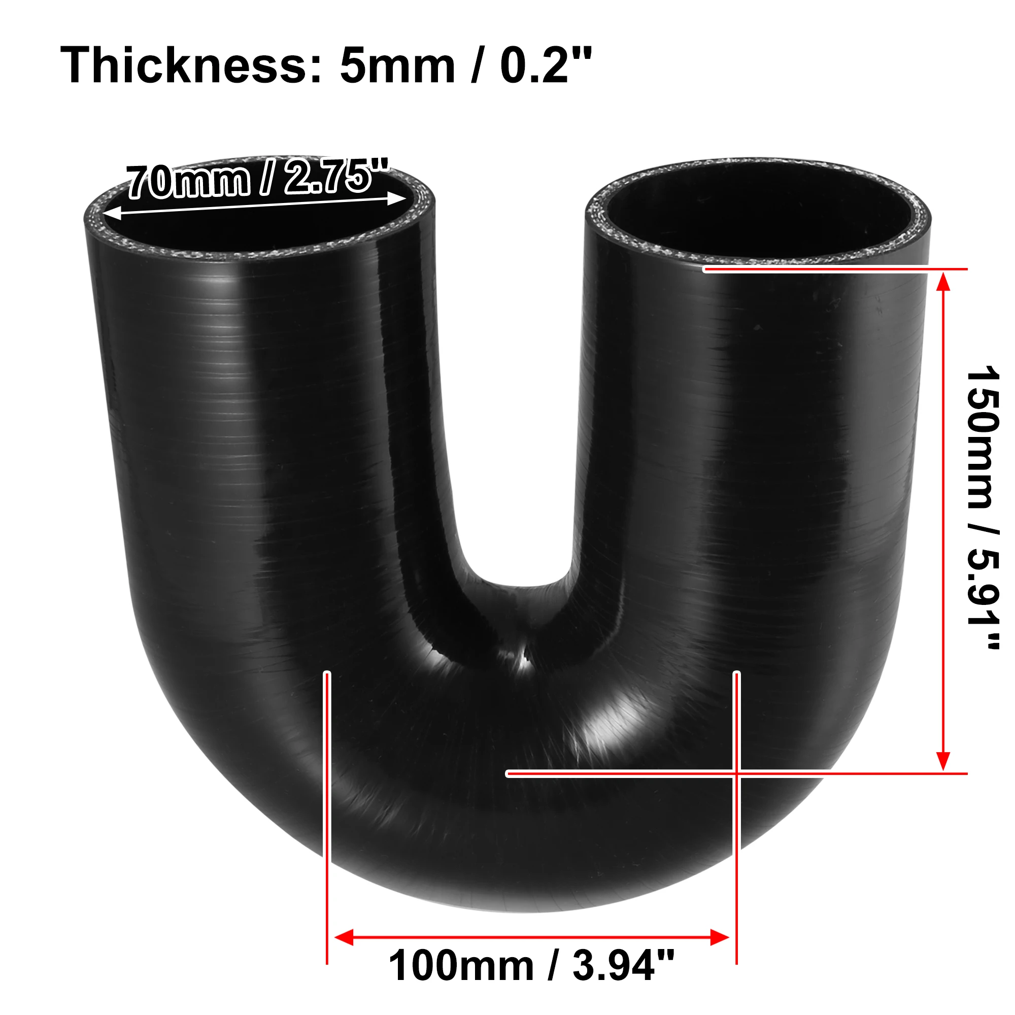 Uxcell 51mm-76mm ID 180 Grad Silikon Reducer Schlauch Silikon Schlauch Koppler Kühler Rohr für Auto Kühler intake Piping – Detail 6