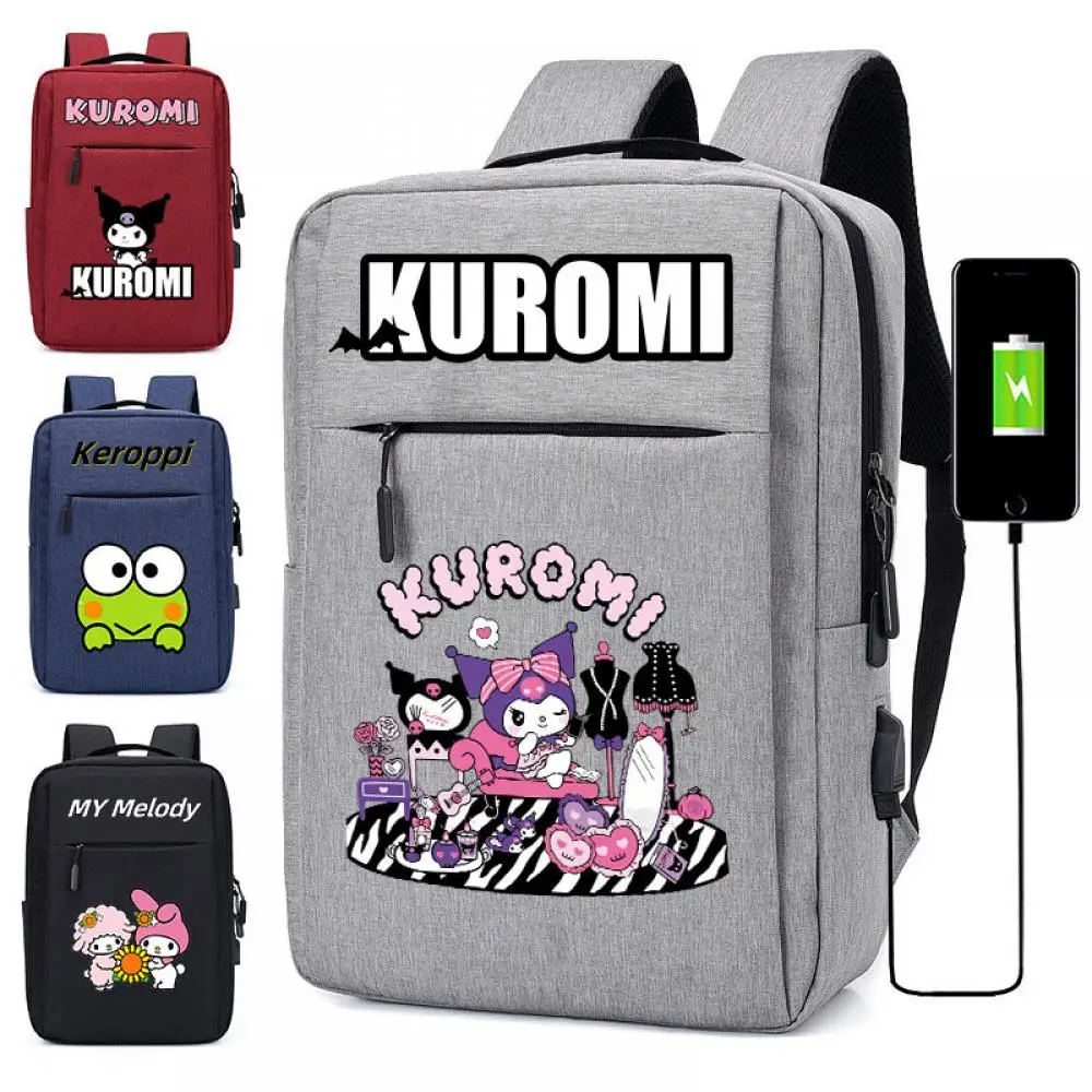 

Sanrio Kuromi Women's Backpack Kawaii My Melody Cinnamoroll Cartoon Student Schoolbag Gift for The Start of The School Season