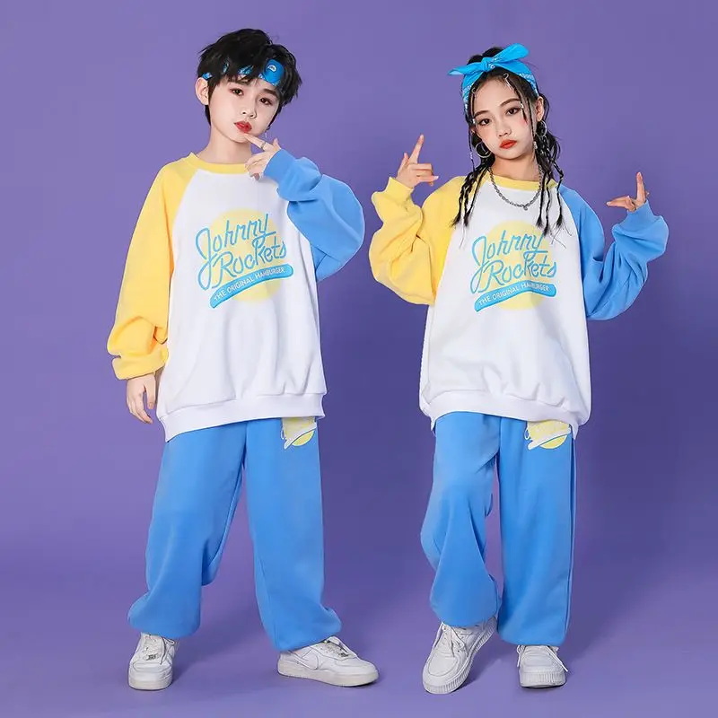 

Children Jazz Dance Costumes For Kids White Loose Suit Girls Streetwear Boys Ballroom Hip Hop Dance Rave Clothes