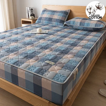 Housse de matelas matelassée en coton lavé hypoallergénique de classe A – Douce, antibactérienne, confortable pour un sommeil réparateur d'une nuit 1