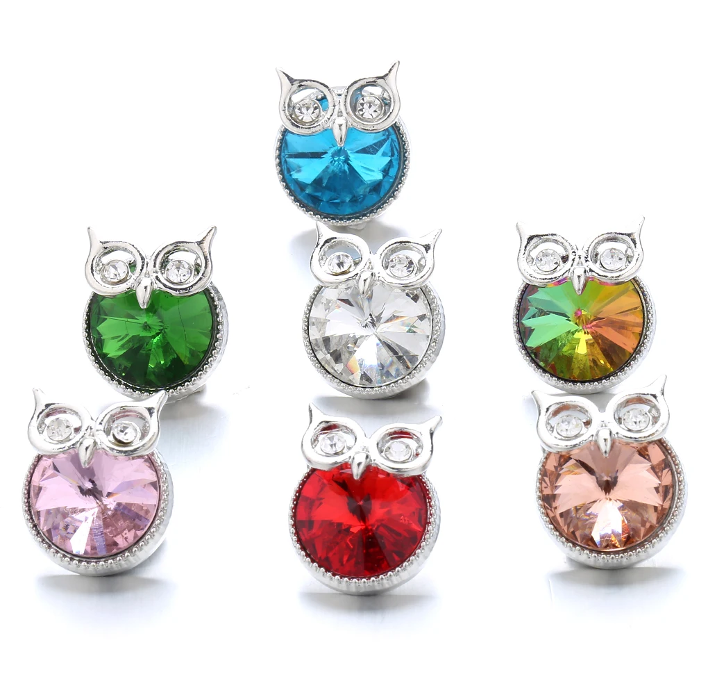 20pcs Snap Button Jewelry DIY Crystal Rhinestone Flower 18mm 20mm Metal  Buttons Fit Snap Bracelet Bangle