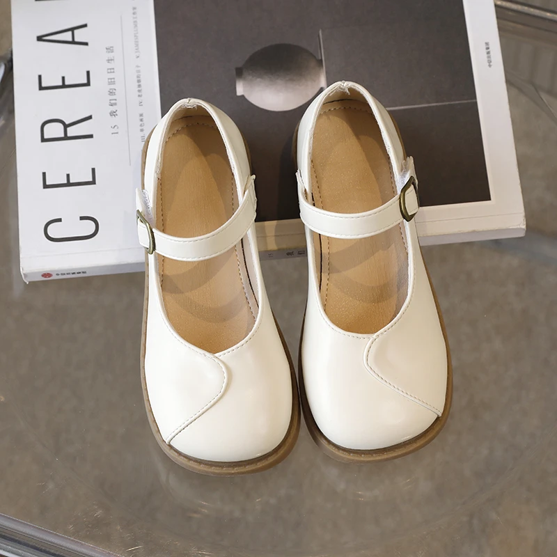 Leather Kids Flat Shoes for Girls Wedding Party