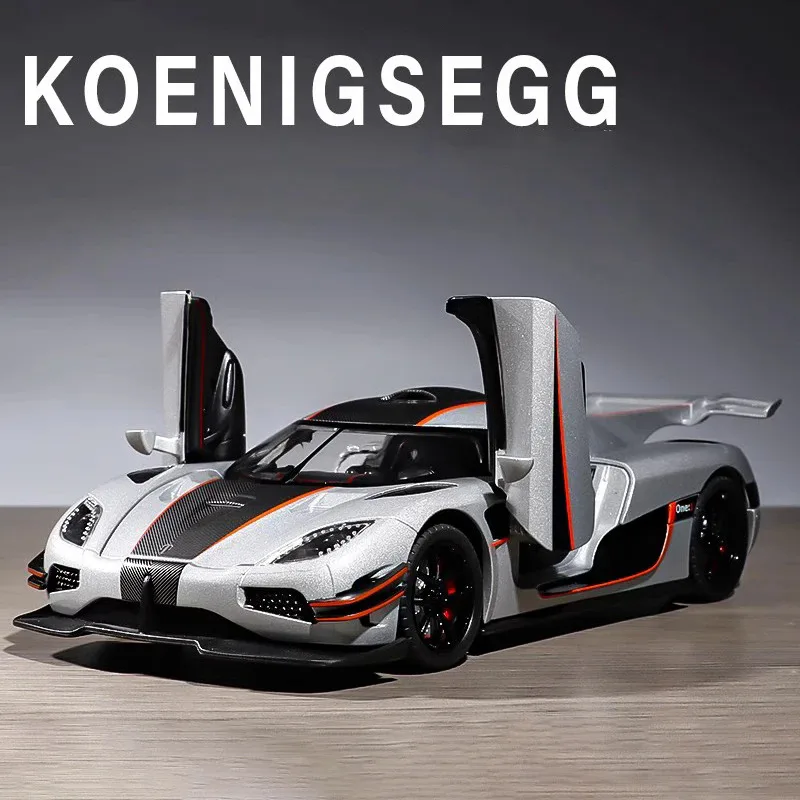 1: 1 Koenigseg g ONE 1: 1 литой игрушечный автомобиль из сплава, модель со звуком и искусственной резьбой, Детская коллекционная игрушка, подарок на день рождения
