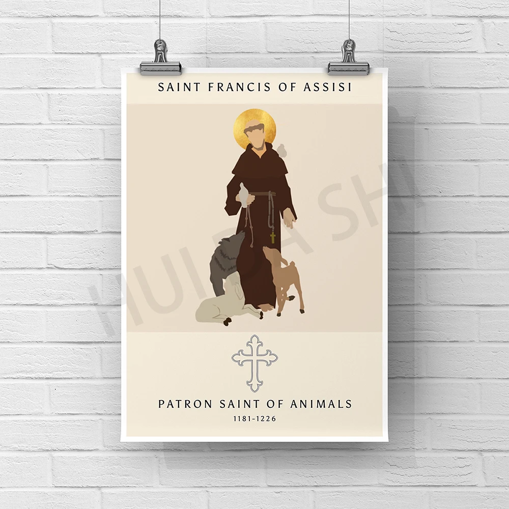 Saint Francis Of Assisi - Patron Saint Of Animals - Catholic Print - Animal  Lover Gift - Saint Wall Art - Painting & Calligraphy - AliExpress