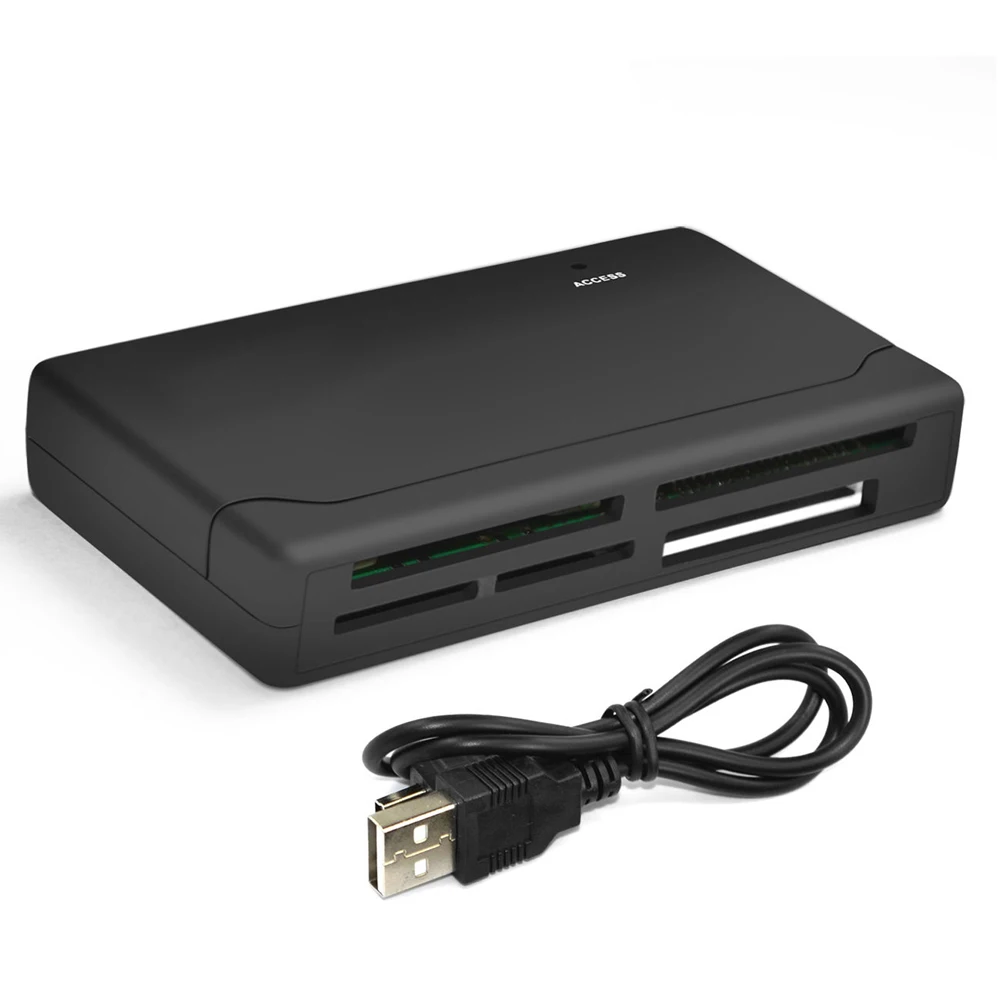 블랙올인원 메모리 카드 리더기 USB 외장형 SD SDHC 미니 마이크로 M2 MMC XD CF