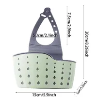 Sink Draining Hanging Basket Adjustable Kitchen Accessories Rubber Sink Bag Soap Sponge Shelf Faucet Holder for Bathroom 1PC 2
