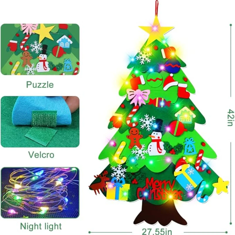 DIY Felt Christmas Tree Christmas Decoration for Home Navidad Noel New Year Ornaments Santa Claus Xmas Kids Gifts christmas tree ornaments