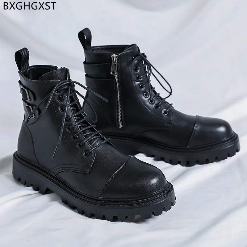 

Роскошная мужская повседневная обувь, зимняя обувь, мужские черные ботинки Stivali для мужчин 2024, ботильоны для мужчин, мужская обувь