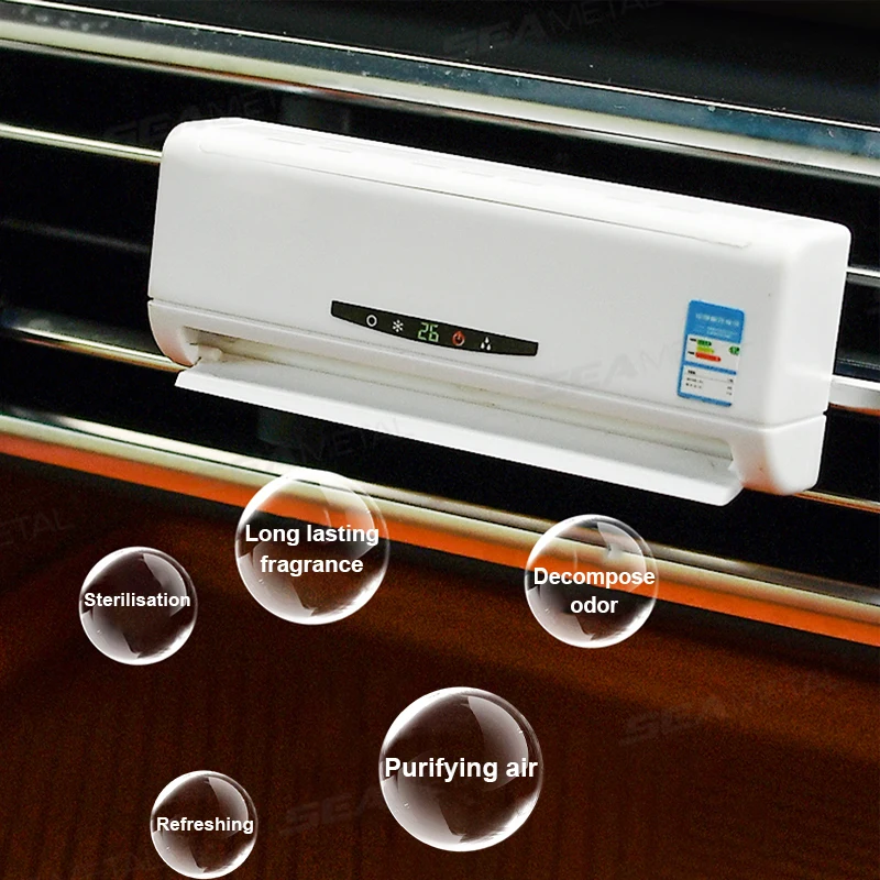 Car Air Freshener Vent Clip Automatic Solar Rotation Fragrance Diffuser