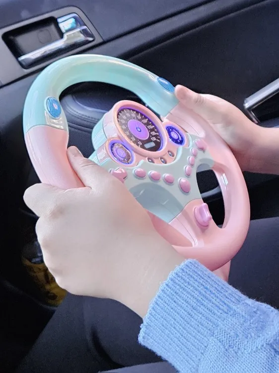 Infant Shining Eletric Simulation Steering Wheel Toy with Light Sound Kids Early Educational Stroller Steering Wheel Vocal Toys photo review