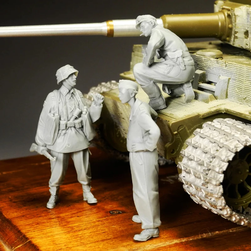 1/35 스케일 수지 피규어 모델 빌딩 키트 역사적인 군사 취미 미니어처 탱크 승무원 3명 조립되지 않고 도색되지 않음