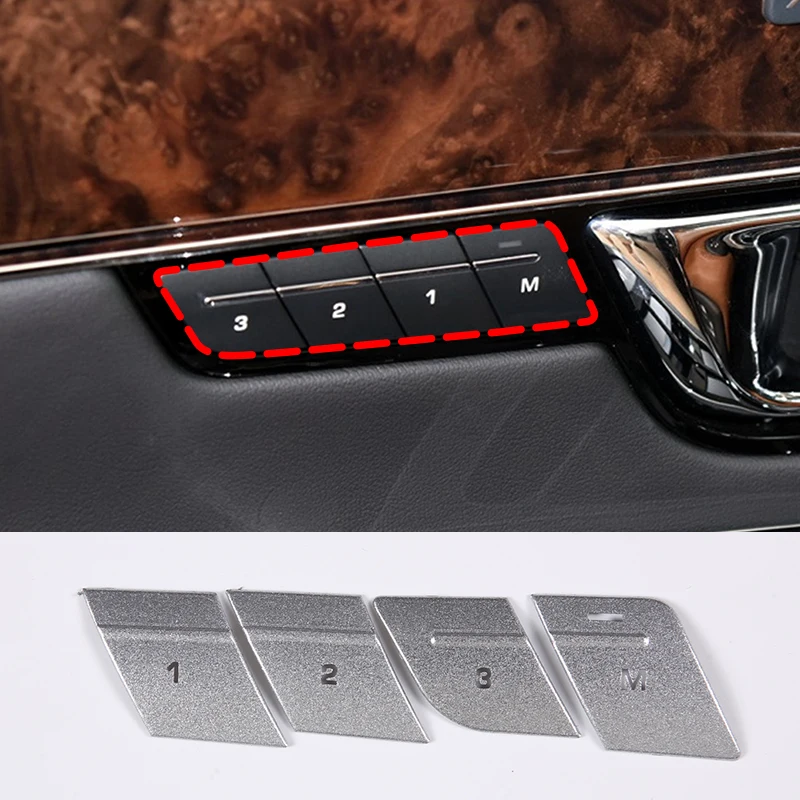 

For 2010-2019 Jaguar XJ stainless steel silver car styling car driver's seat memory button sticker car interior accessories