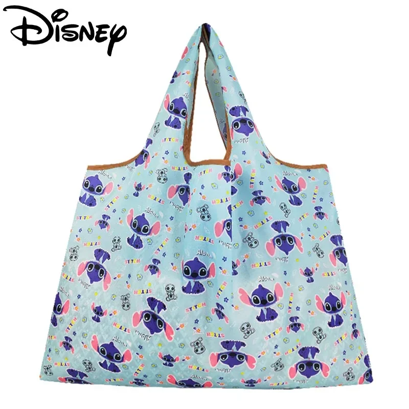 

Disney Stitch Tote Bags for Women Mickey Mouse Winnie The Pooh Anime Large Capacity Shopping Bags Folding Storage Bag Handbags