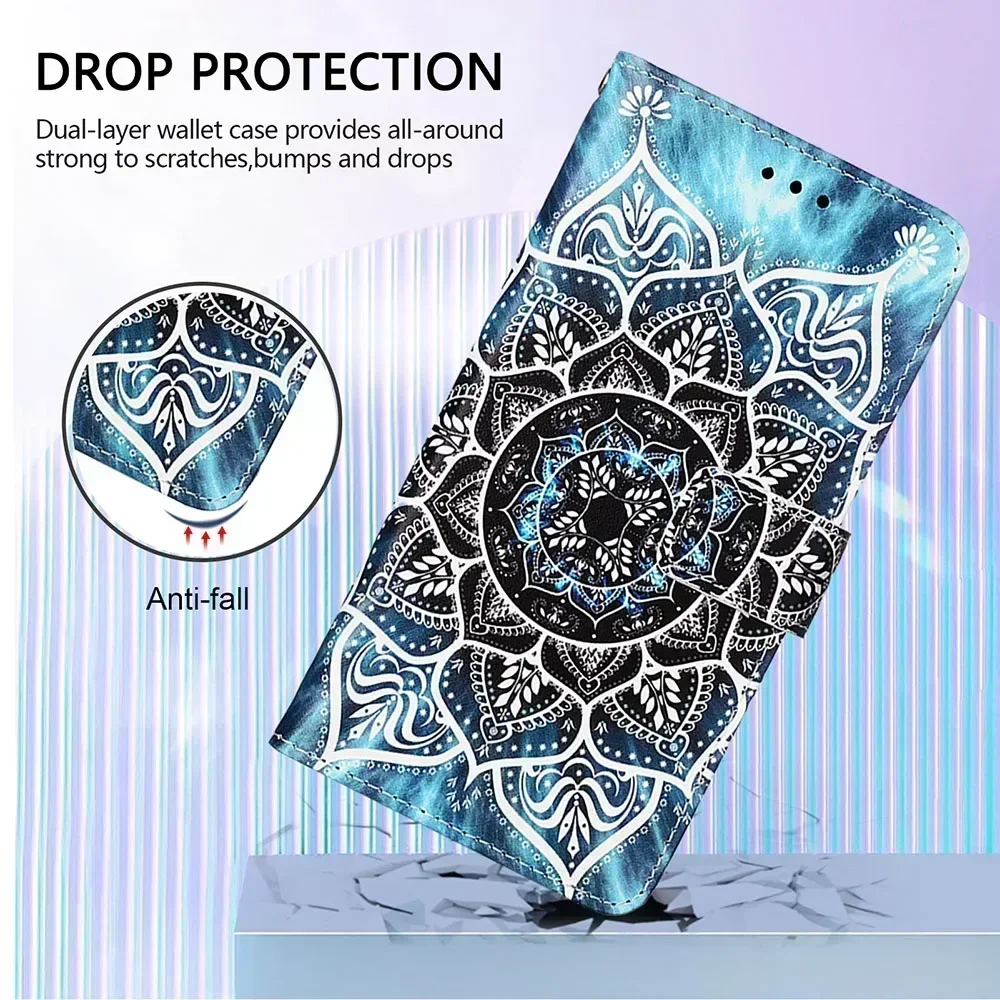 Cute Owl & Floral Butterfly Printed Flip Leather Wallet Phone Case