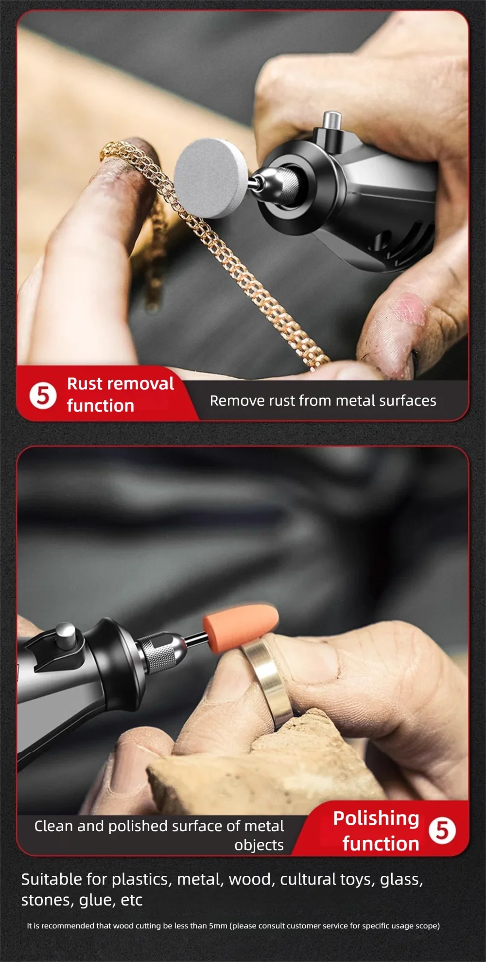 JH 220V High-Power Electric Grinder Small Handheld Jade Carving Polishing Artifa