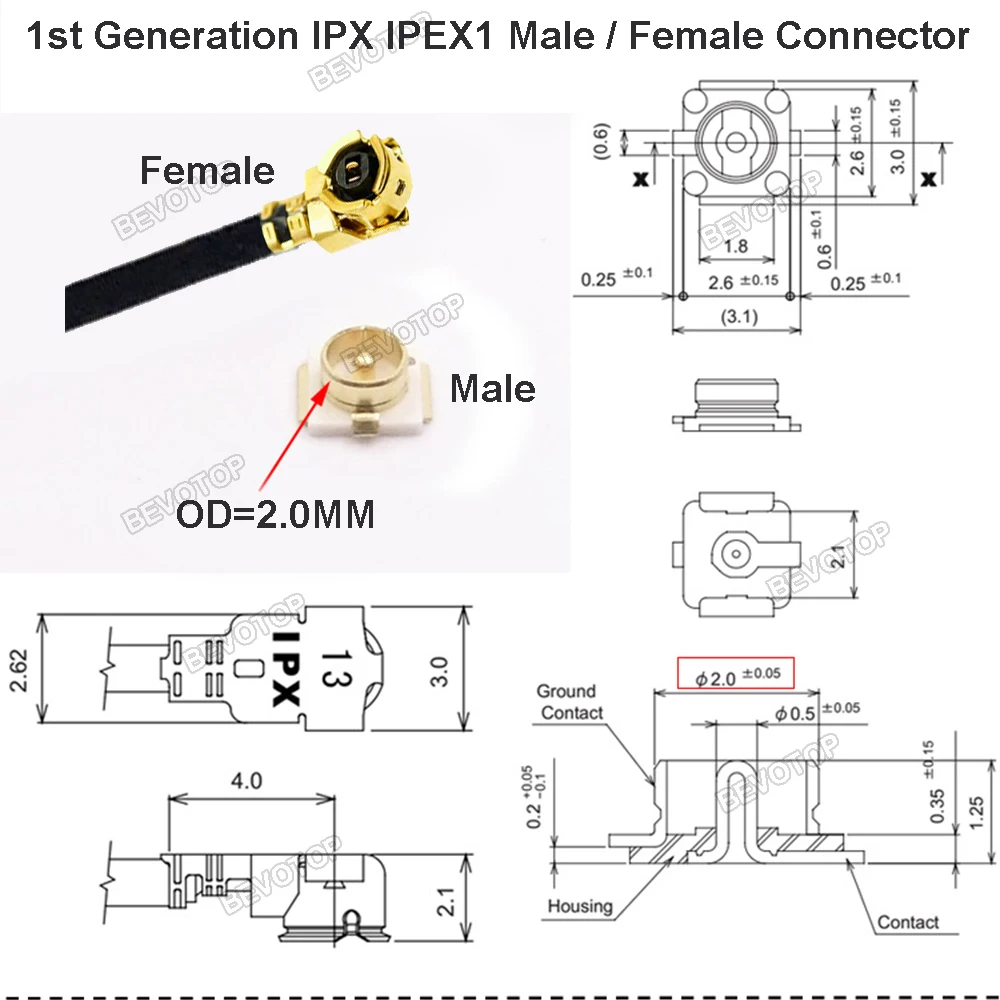 BEVOTOP 1PCS IPX U.FL IPEX4 MHF4 -N   ÷ RF1.13 Ǳ   ̴ PCI WIFI WLAN ׳  ̺