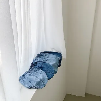 K21128 Summer Pants Korean Style Baby Toddler Boys Girls Short Shorts Denim Pocket Baby Bottom Covering Thin Lantern Pants 1