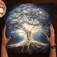 Life Tree Tarot Cloth Altar Cloth Starry Colorful Tree of Life Tarot Tablecloth for Reading Witchcraft Astrology Oracle Card Mat 1