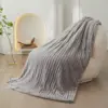 New milk velvet widened striped blanket (single layer double sided) air conditioning blanket multifunctional cover blanket 2