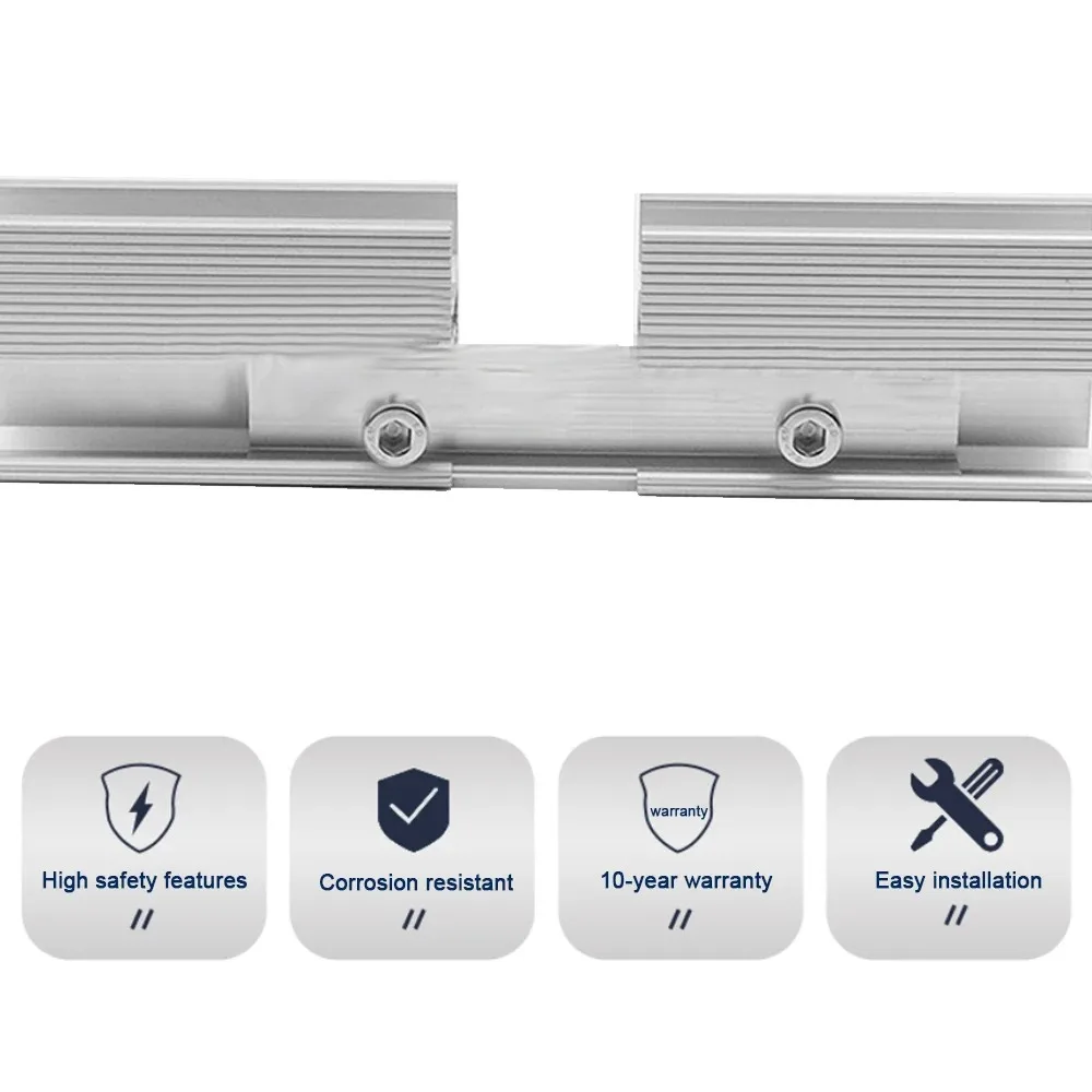 Solar Panel Mounting Set Solar Panel Mounting Bracket Photovoltaic Panel Support Rail Connector Splice Kit Aluminum Alloy PV Rails Connecting Mount