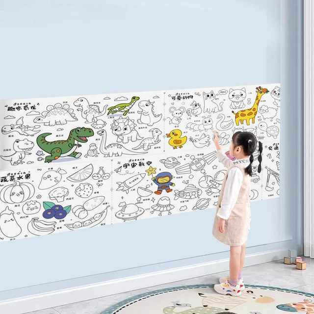 Wall Coloring Sheet DIY Painting Drawing Color Filling Paper 3-Meter  Painting Coloring Posters For Classrooms