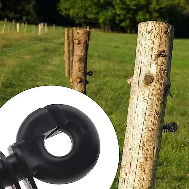 Electric Fence Insulator 10PCS Electric Fence Ring Insulators for Horse Screws Plastic Ring Insulators Long Distance Screws