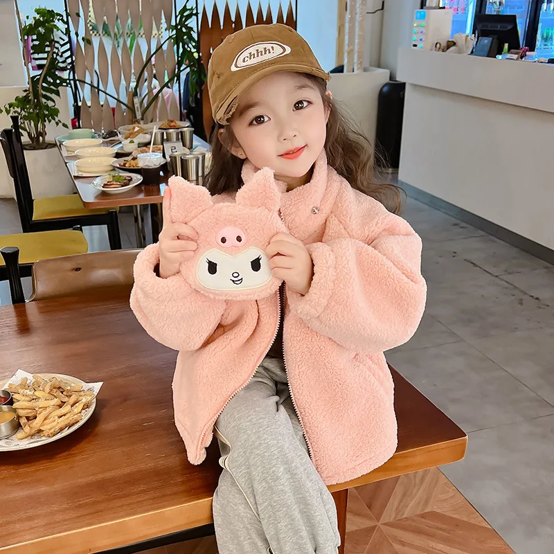

Sanrio Kawaii Lamb Fleece Coat MyMelody Anime Cartoon New Girl Thick Autumn and Winter Cute Coat A Birthday Gift for Children