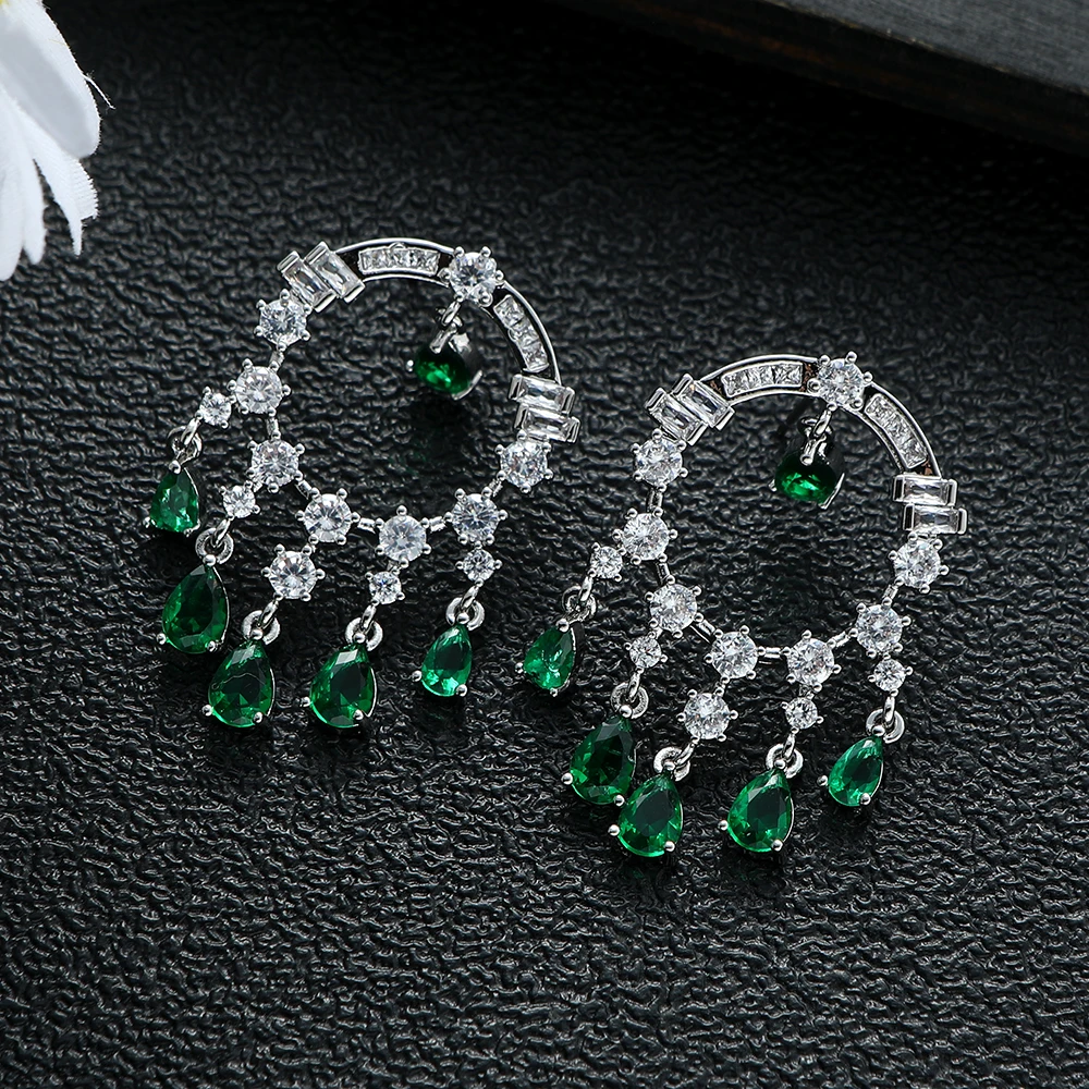 

Роскошные серьги-подвески в форме капли для свадебной церемонии, женские модные ювелирные украшения E1240