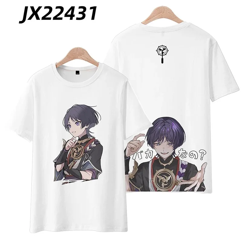 Genshin Impact Wanderer 3D Print T Shirt Women Men Harajuku Tops Scaramouche Kunikuzushi Balladeer Graphic Tees Cosplay Costume