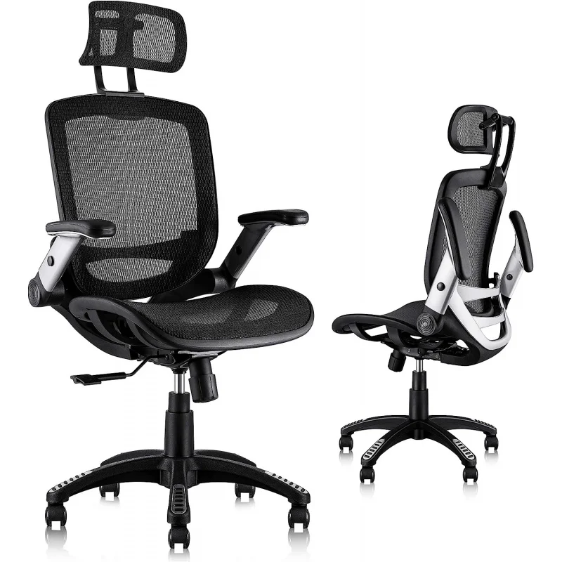 

Эргономичный сетчатый офисный стул GABRYLLY, кресло с высокой спинкой, регулируемый подголовник с откидными ручками, функция наклона,
