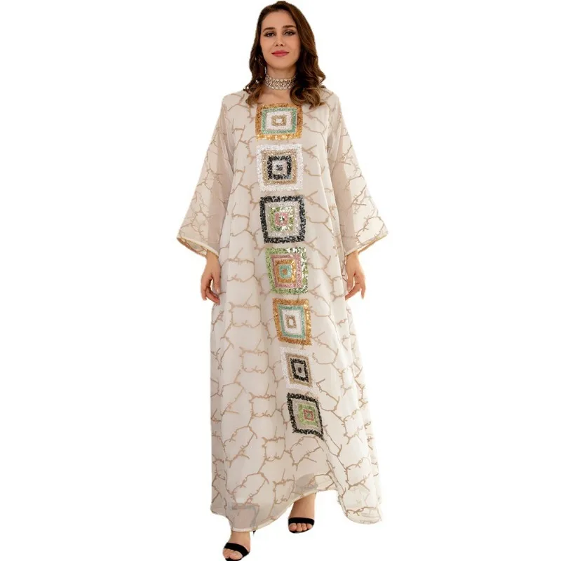 Women's Clothes Hot-Selling Plus Color Dress Window Screen Big Robe Arab Sequin Embroider Clothing open abaya  abaya dress