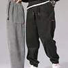 Baggy Corduroy Sweatpants Men Solid Color Casual Autumn Winter Tech Fleece Sport Loose Joggers Harem Pants Male Long Trousers 1