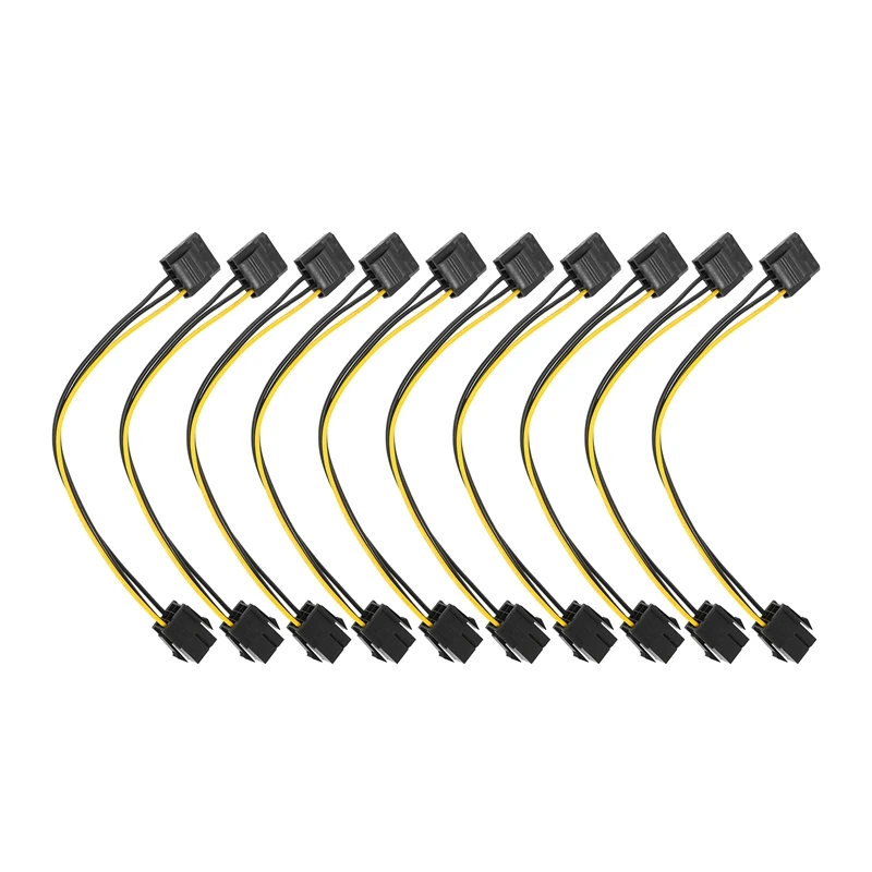 

Адаптер питания Molex-PCI-E IDE, 4-контактный разъем мама-6-контактный разъем, кабель преобразователя видеокарты, 10 шт.